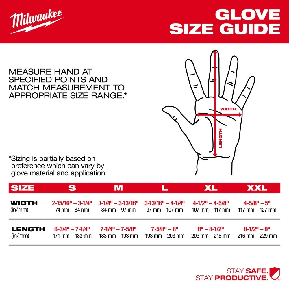 Milwaukee 48-73-8932B 12PK High Visibility Cut Level 3 Polyurethane Dipped Safety Gloves - Large