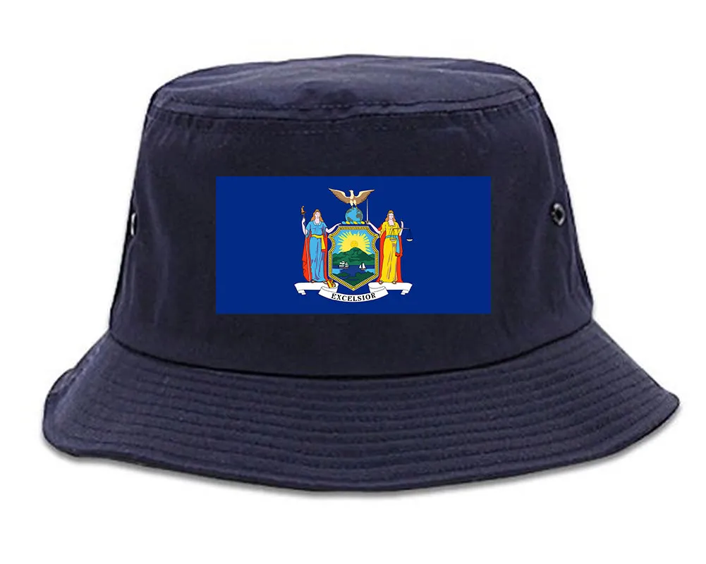 New York State Flag NY Chest Mens Bucket Hat