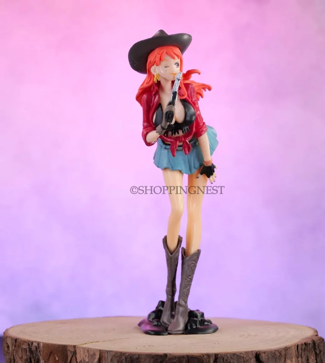 One Piece Cowboy Nami Action Figures Cute Weeb Manga Collectible Treasure Cruise World Journey | 19 cms |