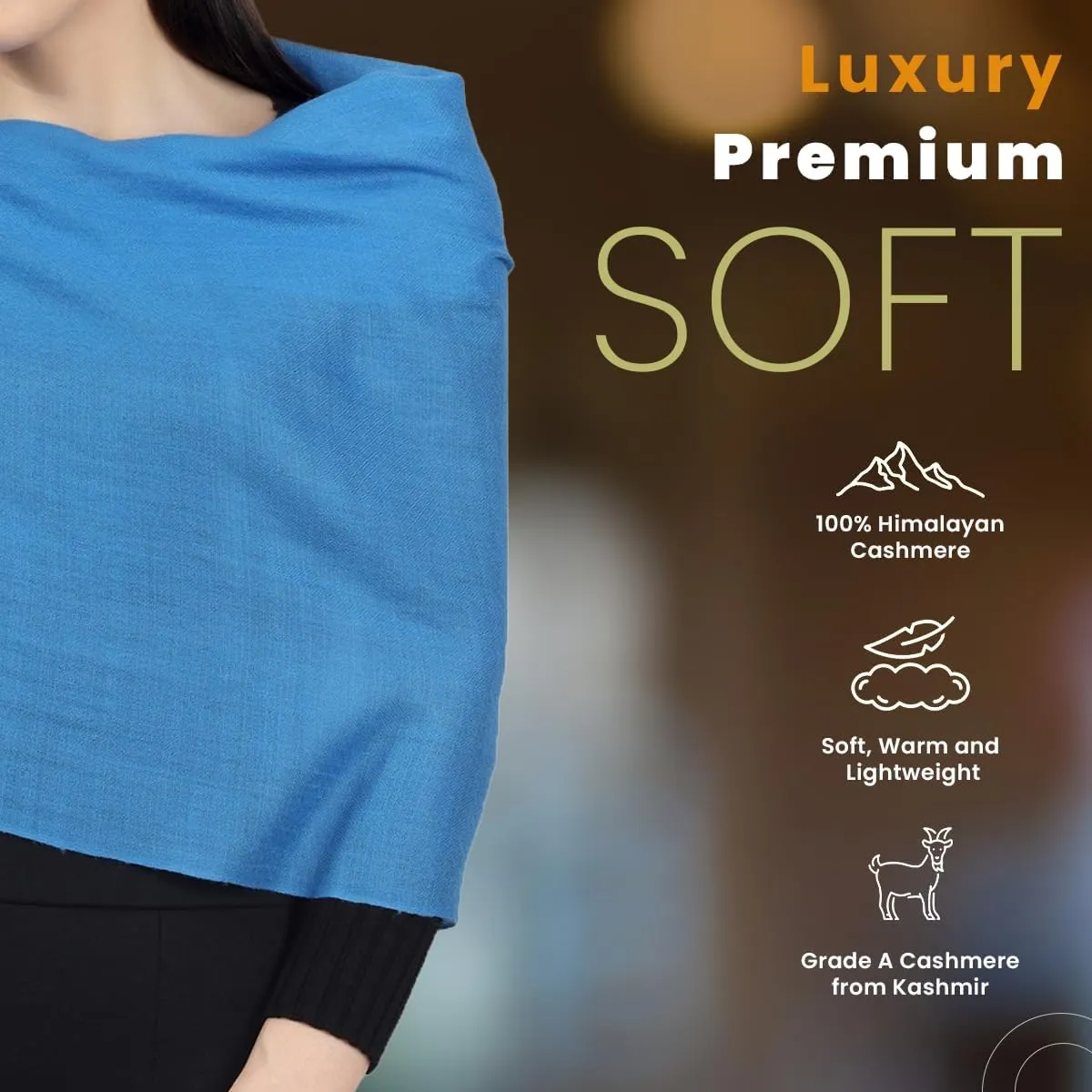 PASHWRAP 100% Himalayan Cashmere Wrap | Lightweight Cashmere Scarf | Ultra Thin Kashmiri Pashmina Shawl | Ideal For Travel