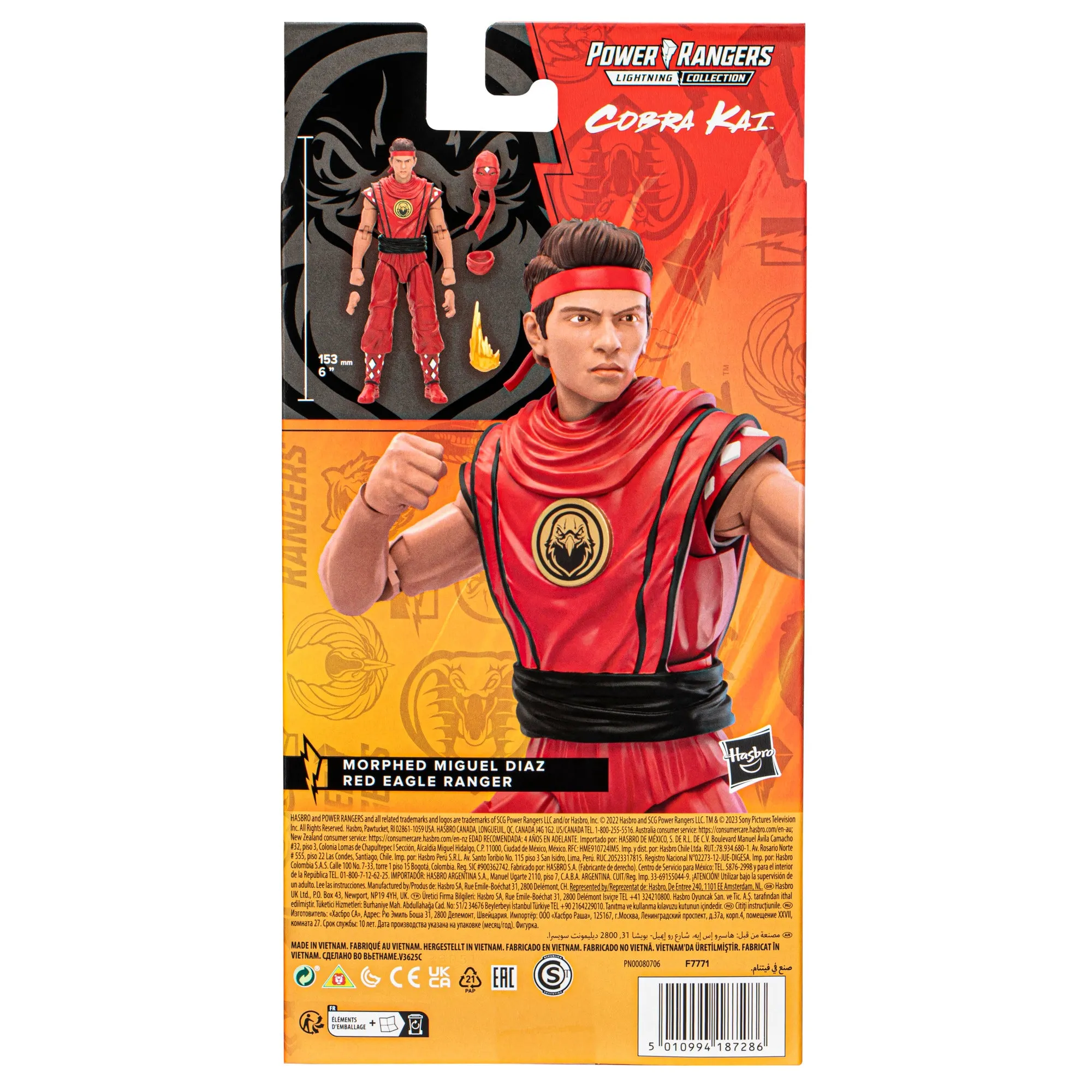 Power Rangers Lightning Collection Mighty Morphin X Cobra Kai Miguel Diaz Morphed Red Eagle Ranger