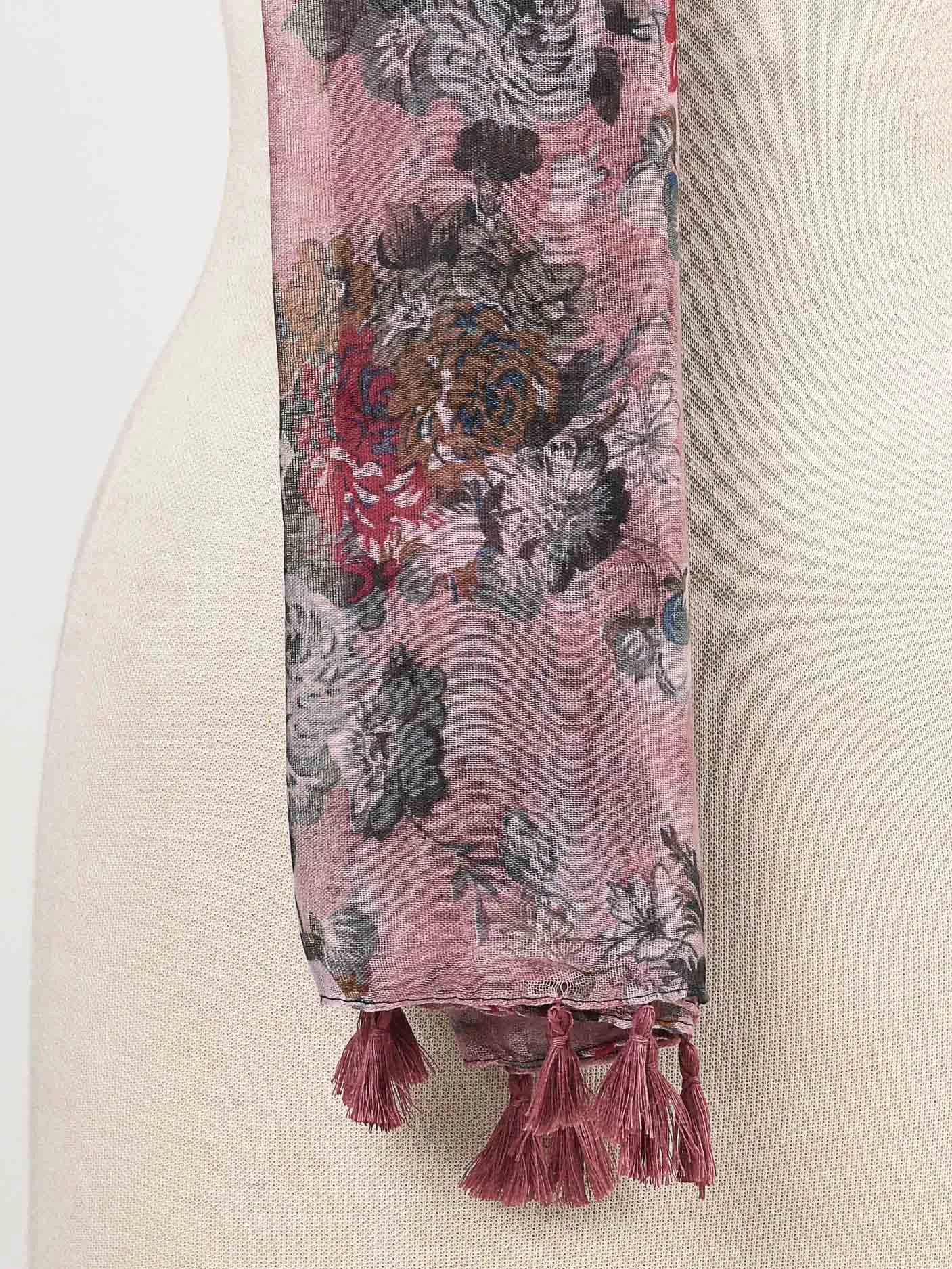 Printed Tassel Scarf