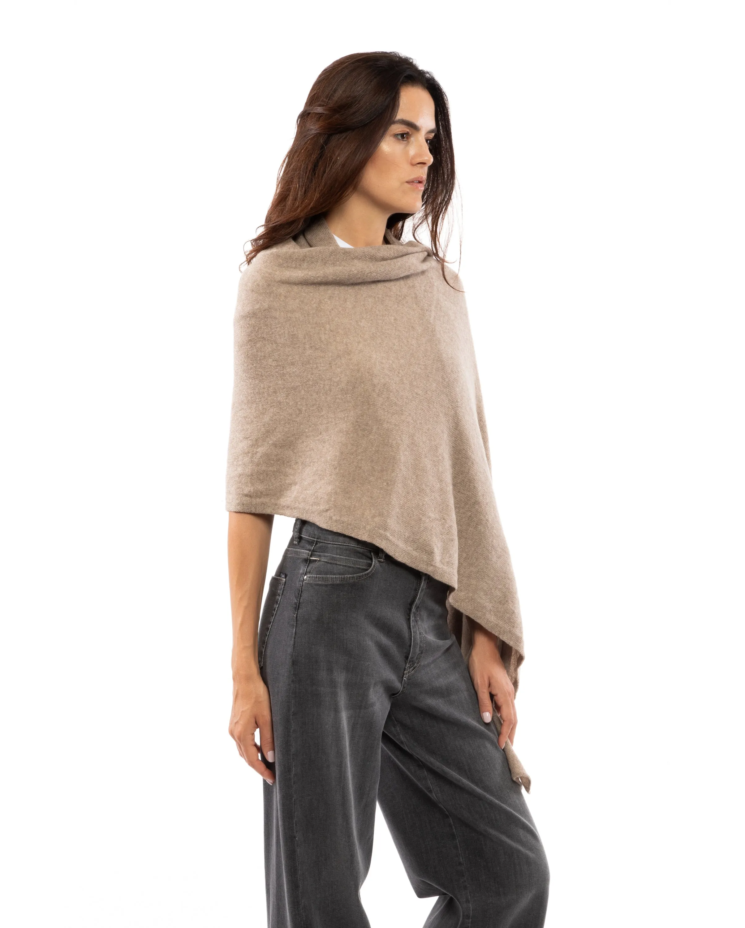 Pure Cashmere Maxi Wrap Taupe
