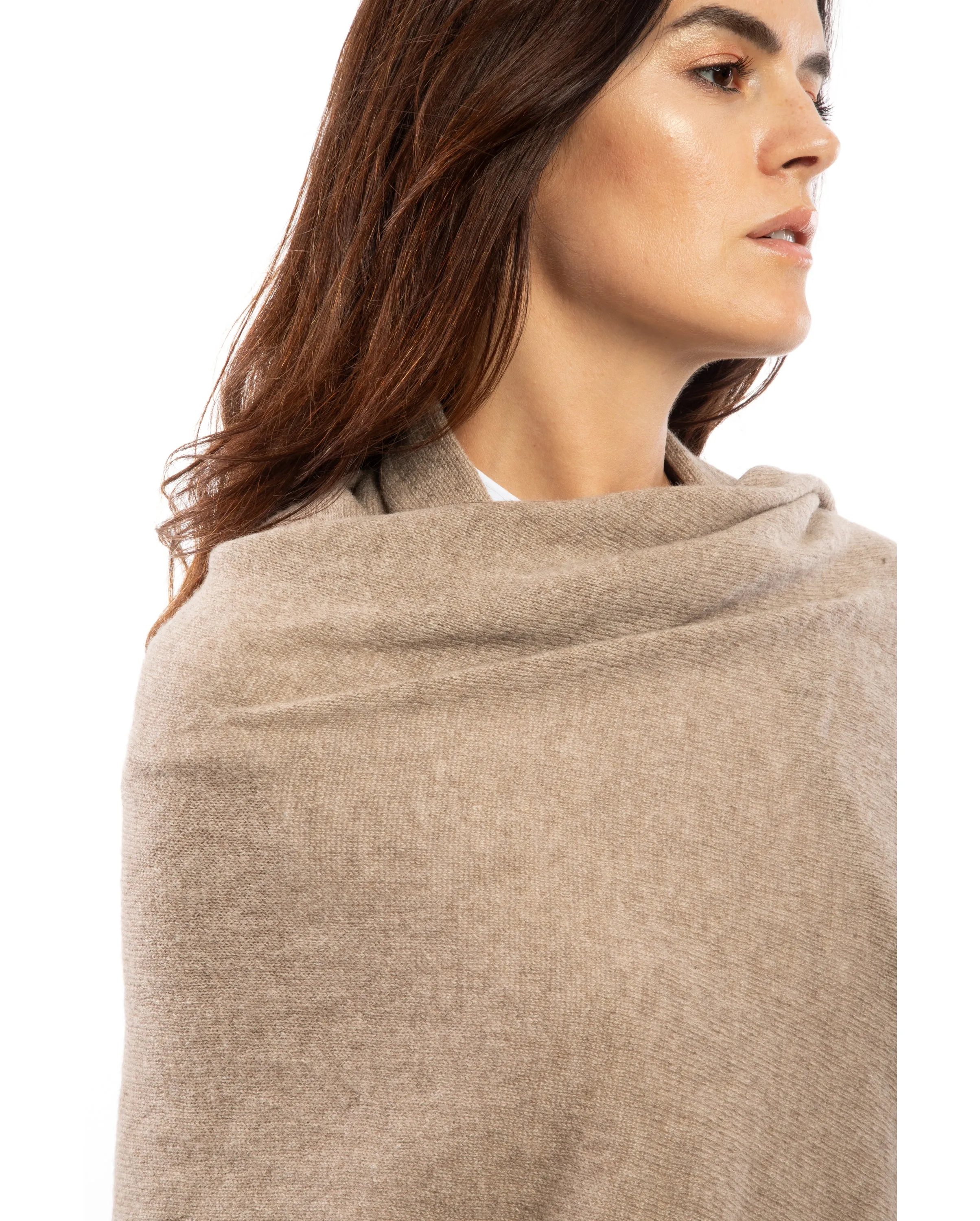 Pure Cashmere Maxi Wrap Taupe