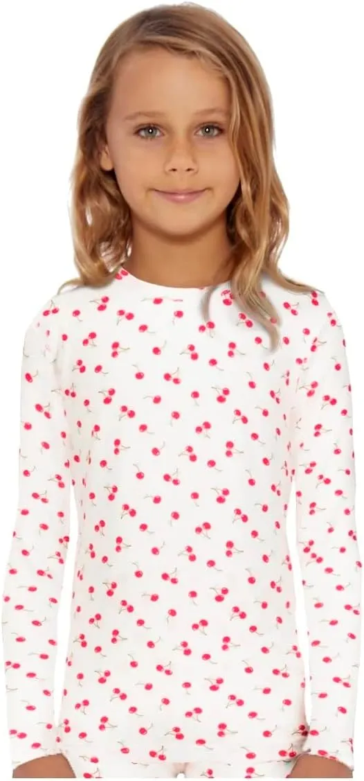 Rocky Girl's Thermal Tops Long Johns Fleece Lined Base Layer Shirt, Insulated for Outdoor Ski Warmth/Extreme Cold Pajamas