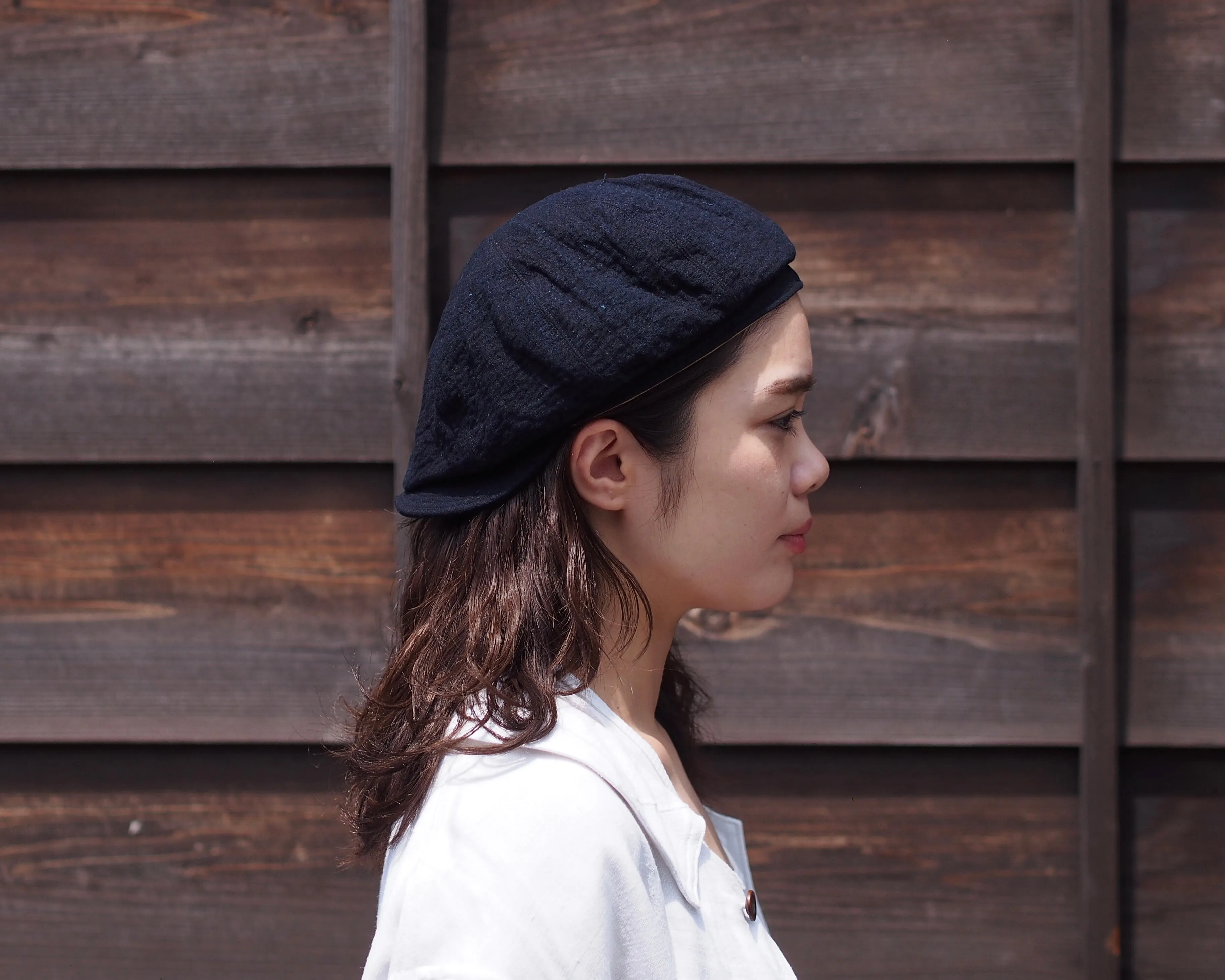 SASHIKO CAP~type newsboy~60