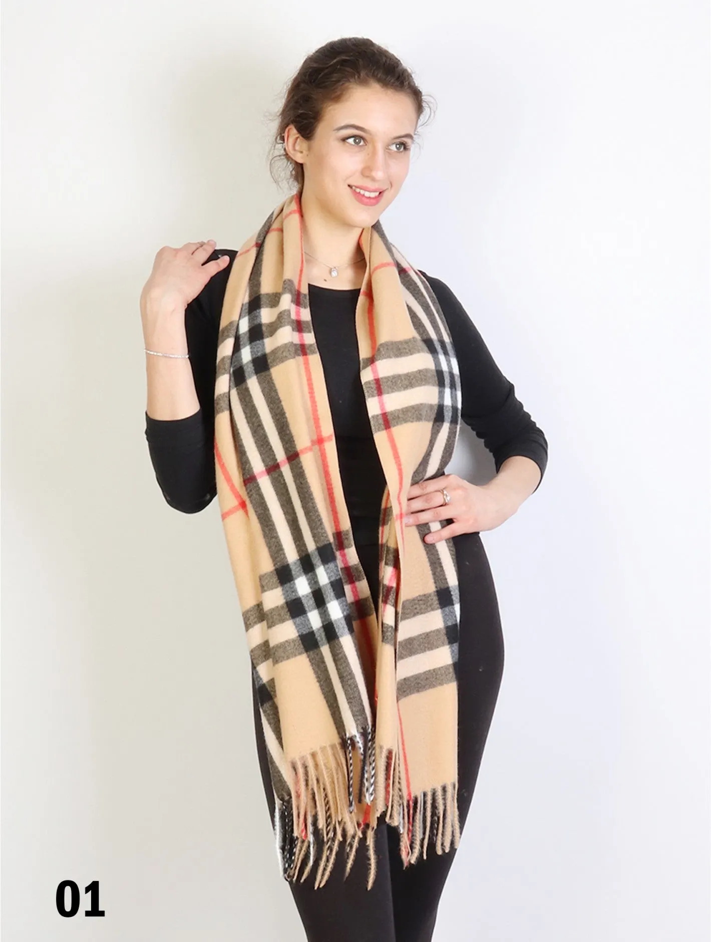 Scarf- Plaid Cashmere Blend