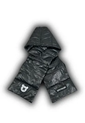 SPICYBEARS Padded Scarf with Fleece Hands Pockets | Black | Silver Reflective