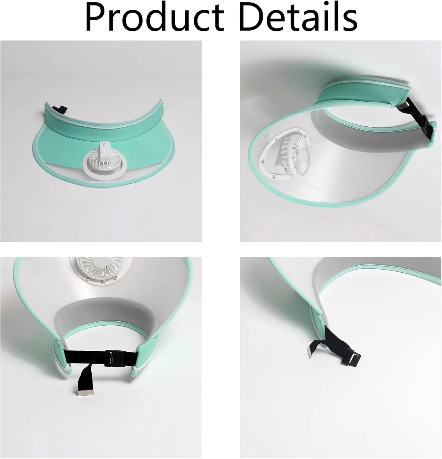 Sun Visors Hat With Fan, Rechargeable Built-in Fan Hat for Women Kids With 3 Gear Wind Speed