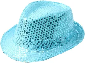 Unisex Sequin Jazz Hat Stage Performance Cap Fedora Panama Hat Festive Decoration Hat Short Brim Trilby Hats Fashion