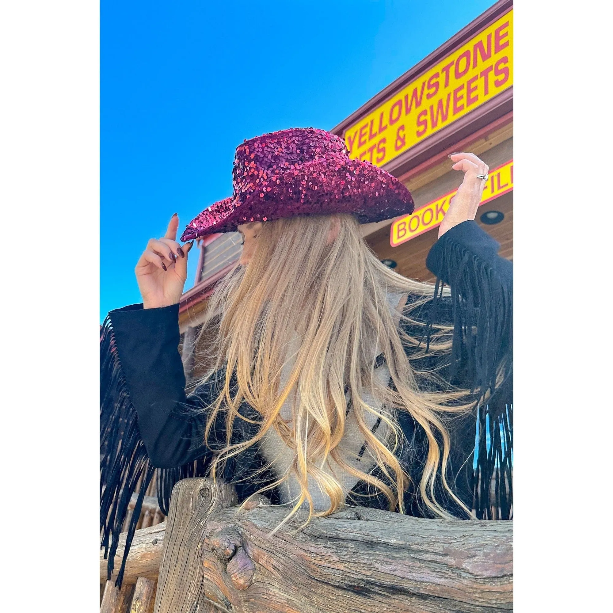 VCC0071 Jasmine Sequin Cowboy Hat