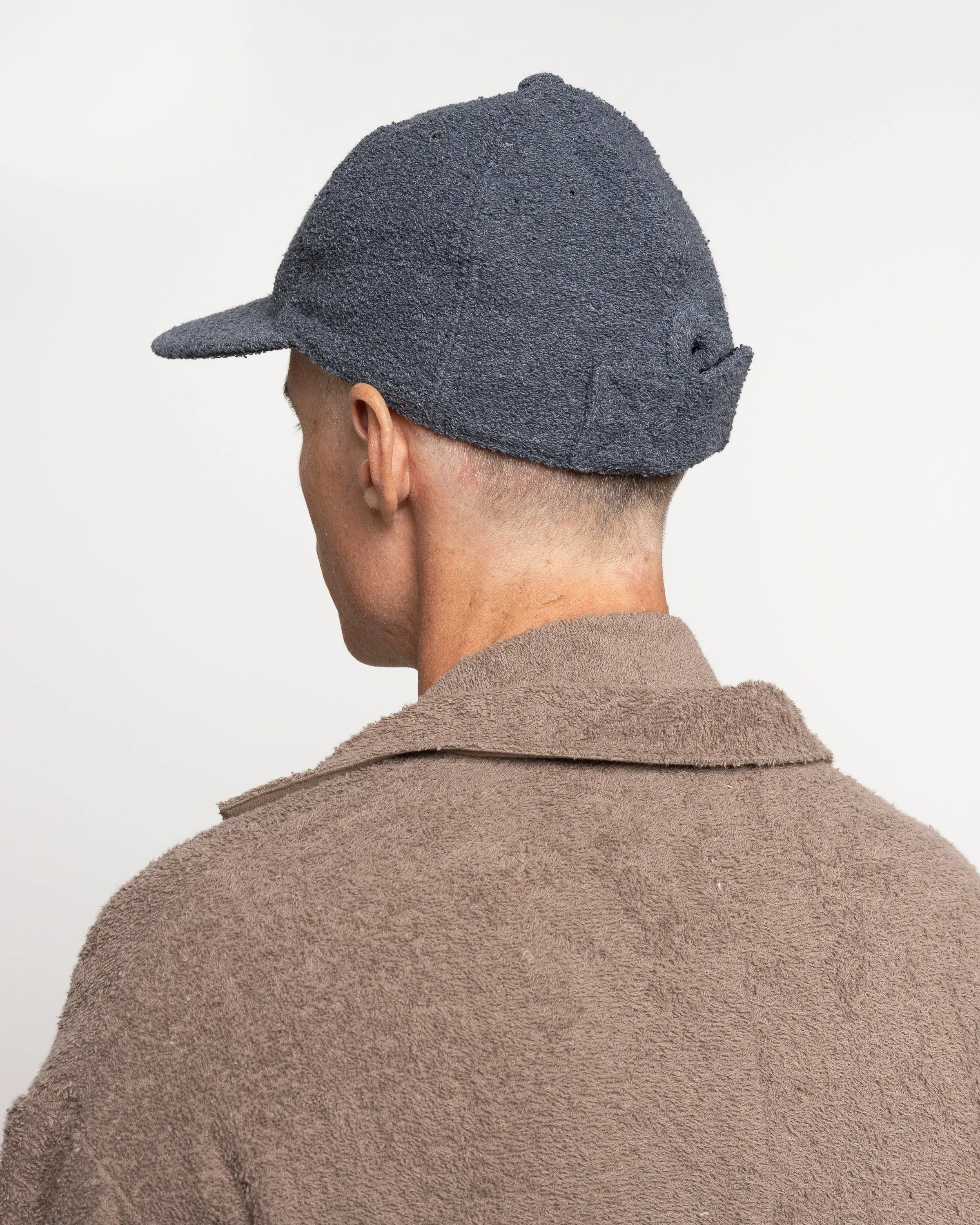 Velcro Back Terry Cap in Charcoal