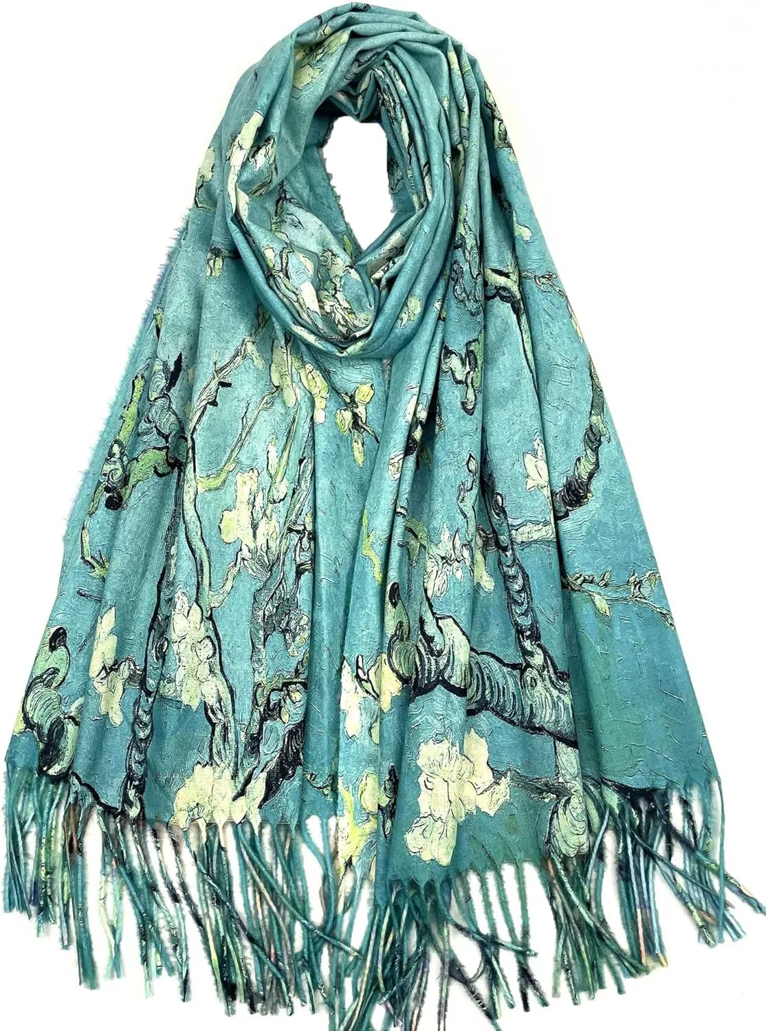 VENVSBEE Reversible Soft Cashmere Feel Scarf Large Shawl Wrap Double-side Art Print Warm Pashmina Klimt Van Gogh Gifts