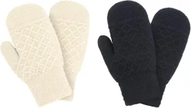 Verabella Women Mittens Winter Knit Sherpa Lined Girls Mittins