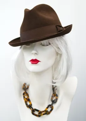 Vintage Dunn & Co Ltd Brown Felt Trilby Hat • 6 5/8 • 54
