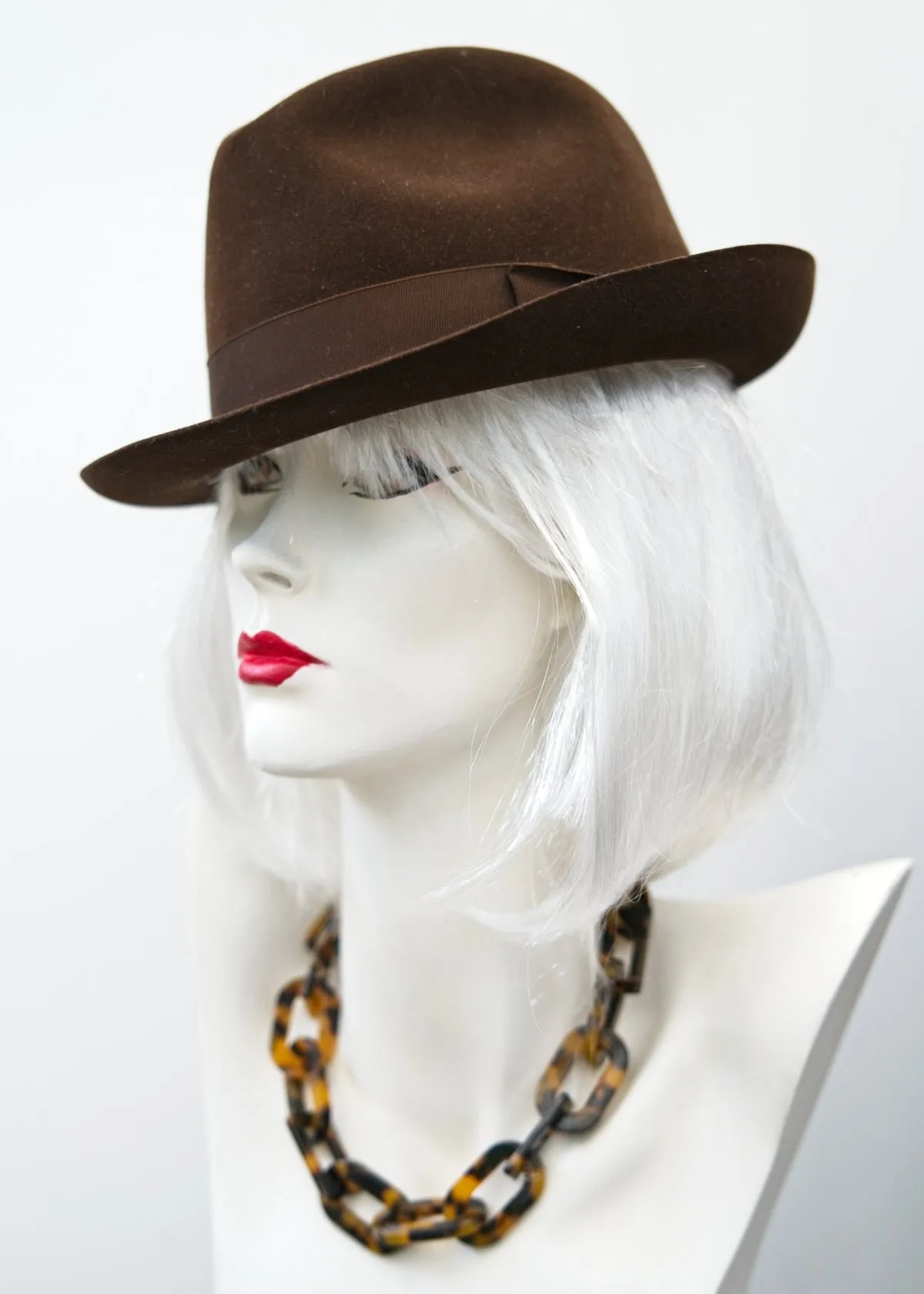 Vintage Dunn & Co Ltd Brown Felt Trilby Hat • 6 5/8 • 54