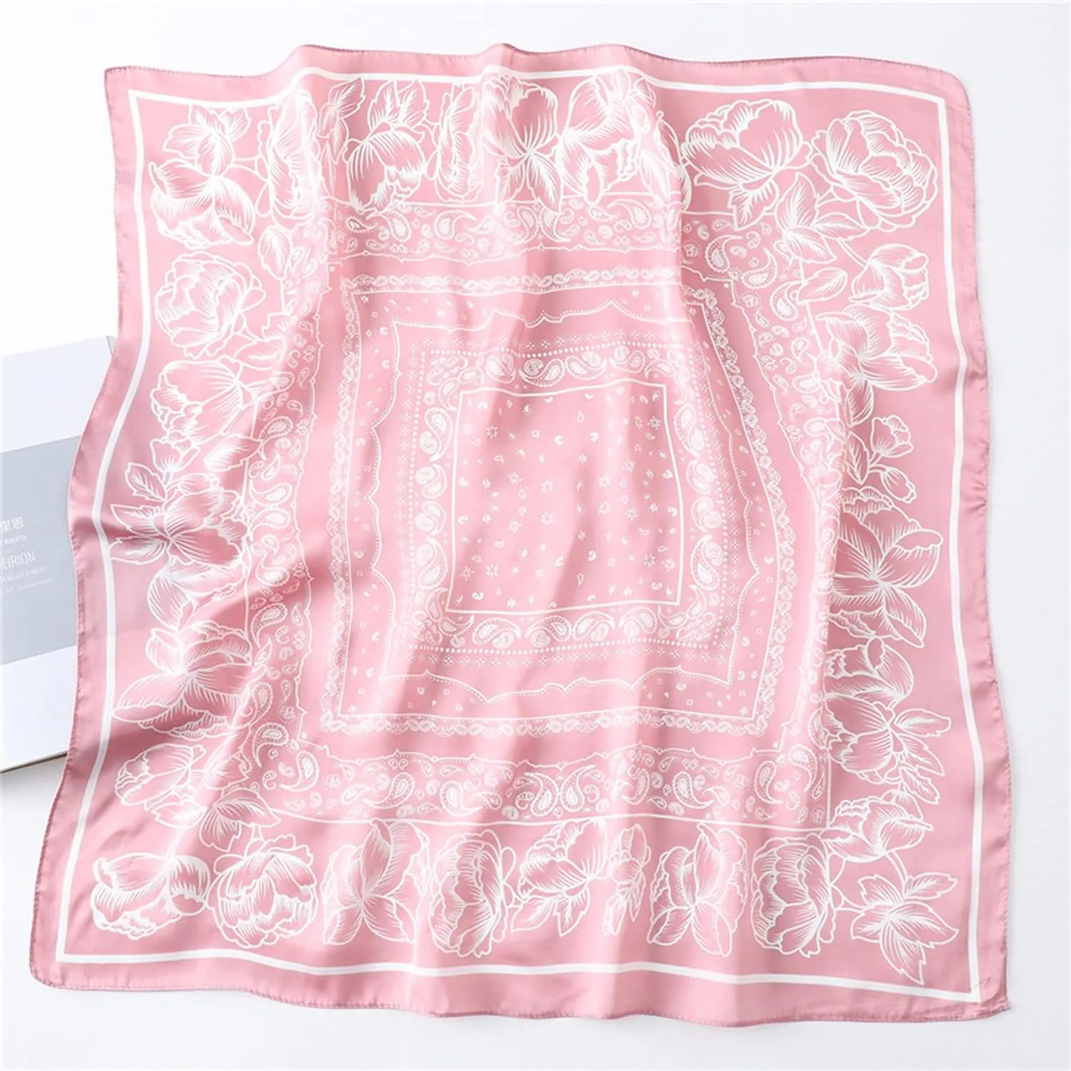 WENLOOY Square Satin Silk Feeling Hair Scarf Headscarf for Women/Men's Necktie Silk Bandanas Pocket Square